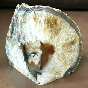 NWT Genuine Brazilian Agate Natural Crystal Gemstone Bookends Paperweight
